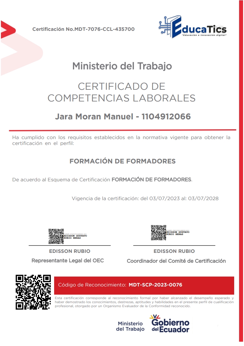 Certificado Formador de Formadores